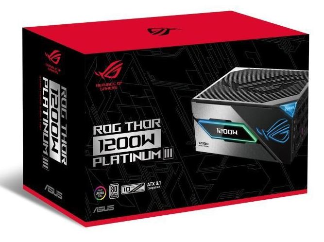 asus rog thor 1200w platinum gaming power supply with rgb and oled display
