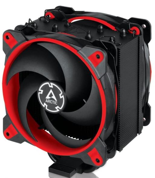 red and black tower air cpu cooler for fps gaming pc builds