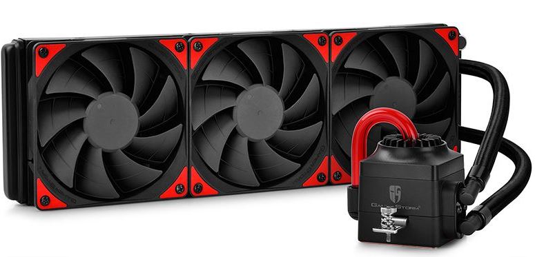 red and black aio liquid cpu cooler for high performance gaming pcs