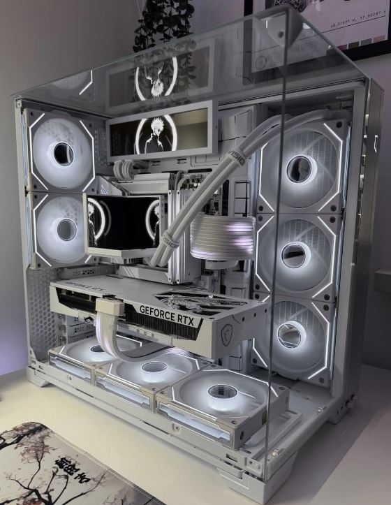 high end gaming pc build with rgb aio liquid cpu cooler and airflow setup