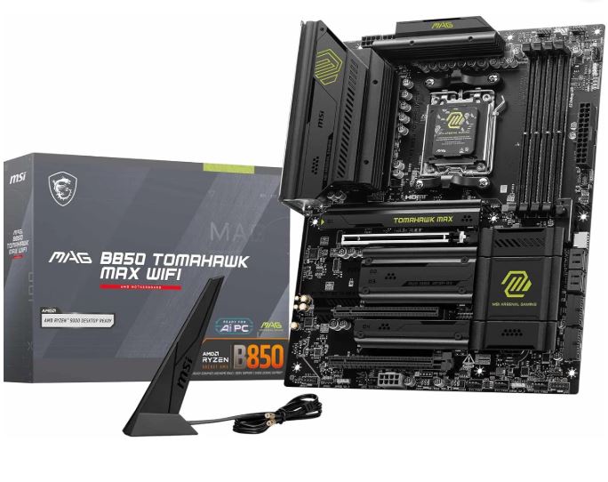 msi mag b850 tomahawk wifi motherboard for am5 gaming pc build