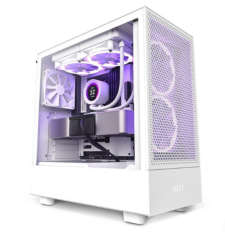 nzxt h5 flow gaming pc case with clean airflow focused design