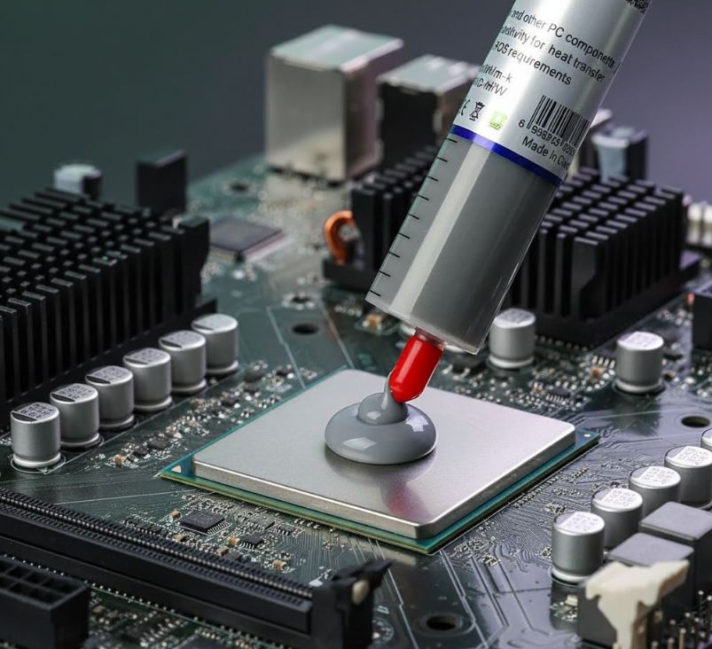applying thermal paste on gpu chip for better cooling and lower temperatures