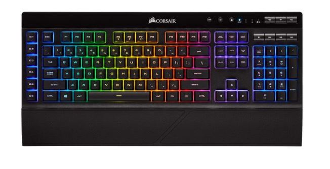 corsair k55 rgb pro gaming keyboard with dedicated media controls