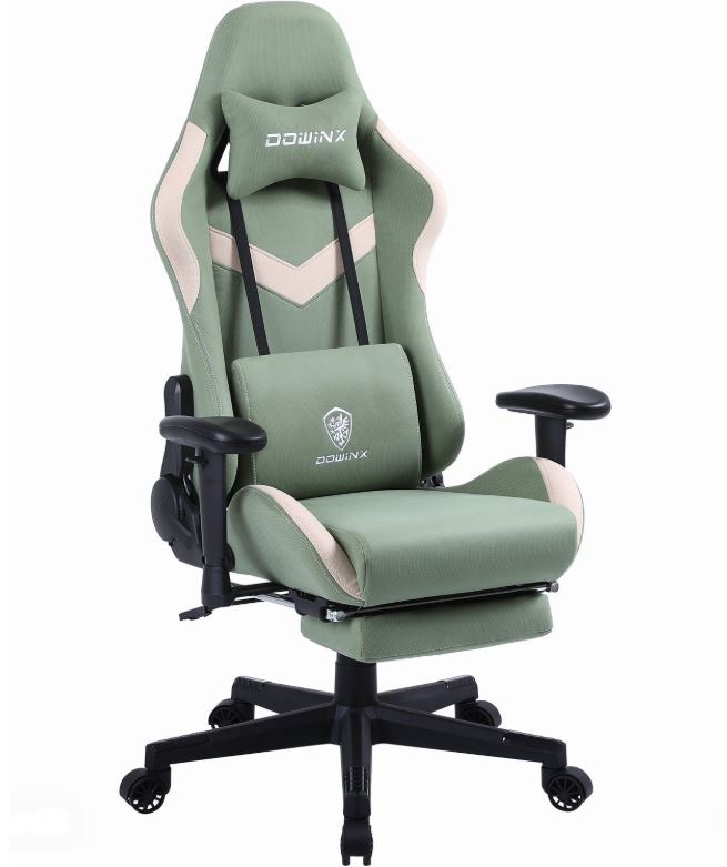 dowinx ls 6657d breathable fabric gaming chair with cooling pad