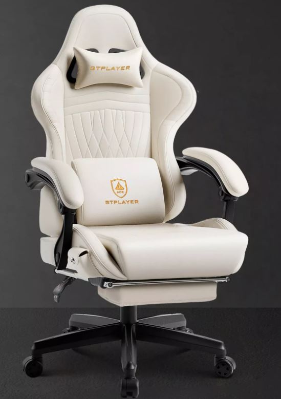 gtplayer ace pro gaming chair with footrest and bluetooth speakers