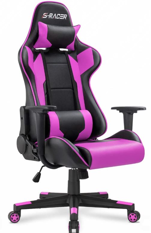 homall gaming chair with lumbar support and reclining backrest