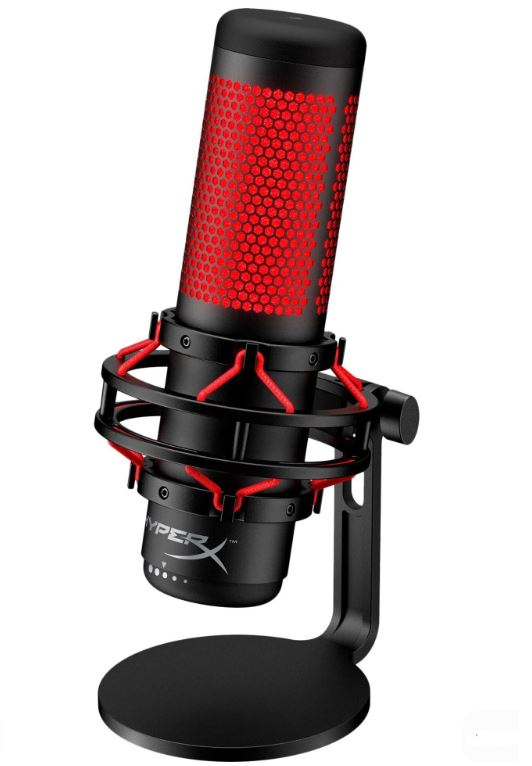 hyperx quadcast usb gaming microphone with rgb lighting for streaming
