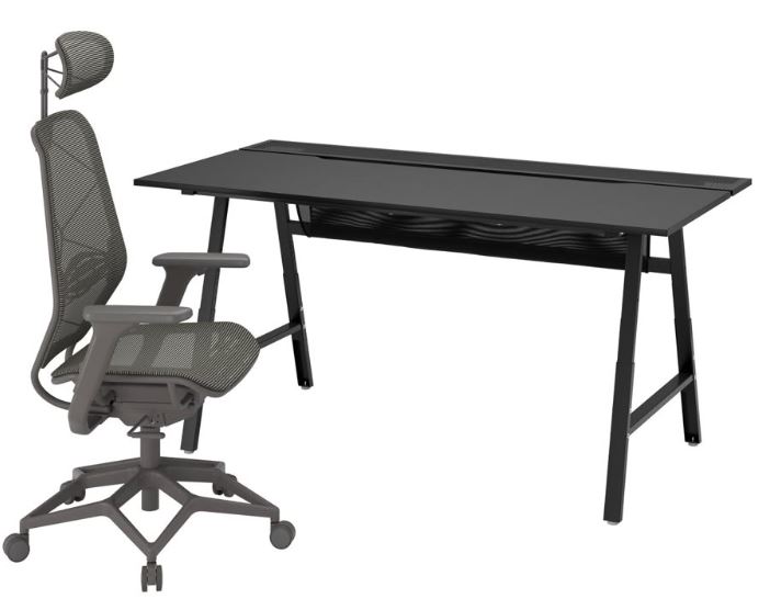 ikea utespelare gaming desk with spacious desktop and cable management