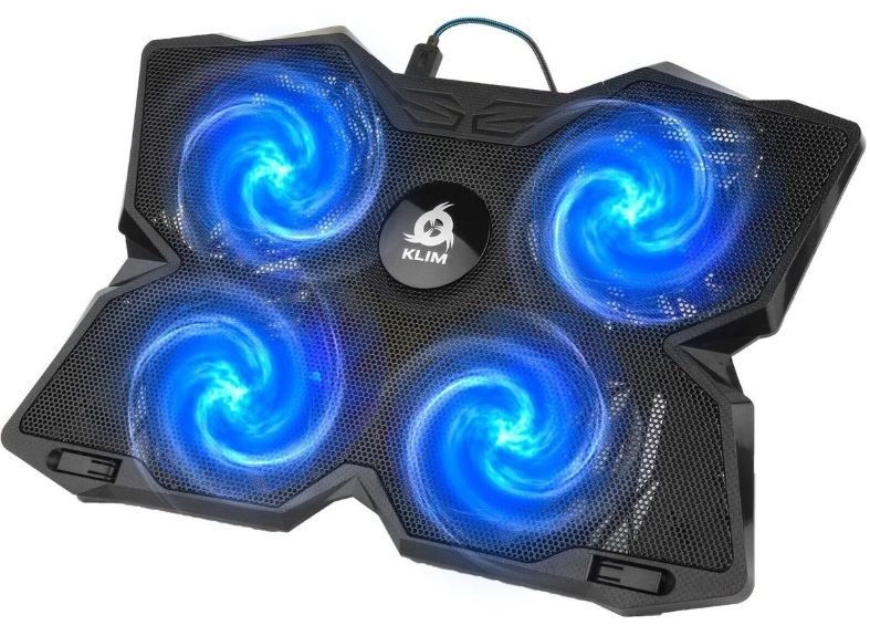 klim wind gaming laptop cooling pad with four quiet fans