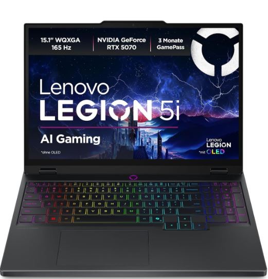 lenovo legion 5i gaming laptop with rtx 5060 and 165hz display