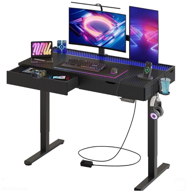 bestier gaming desk with spacious desktop for gaming setup