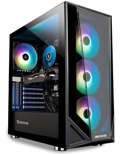 ibuypower prebuilt gaming pc with tempered glass case for 1080p gaming