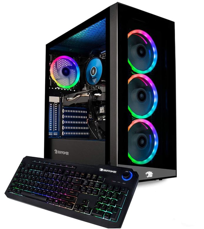 ibuypower prebuilt gaming pc with airflow case and gaming components